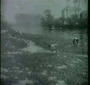 Cattle Grazing By A River Cattle Grazing By A River