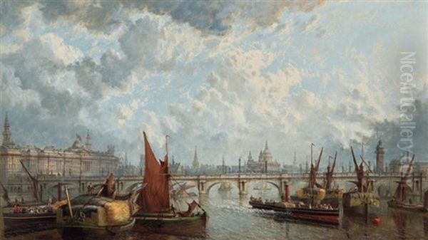 A London Panorama, With A View Of Somerset House, St. Paul's And The Waterloo Bridge - view 1