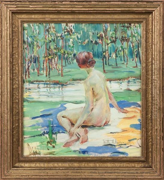 Seated Nude In Landscape - view 1