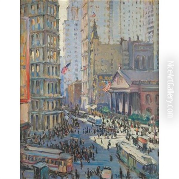 Fulton And Broadway With St. Paul's Church - view 1