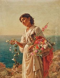 Flower Girl, Scene From Capri by Sophie Gengembre Anderson