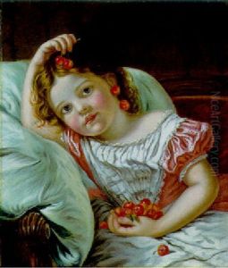A Young Girl With Cherries by Sophie Gengembre Anderson
