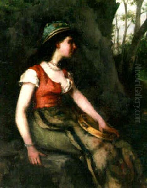A Girl With A Tambourine - view 1