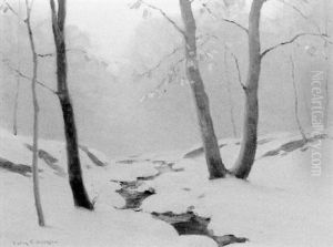 Snowy Woodland Scene by Victor Coleman Anderson