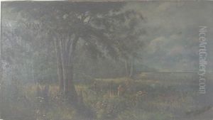Landscape With Large Tree And Figures by W. Livingston Anderson