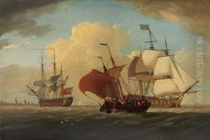 A Dutch Hooker With A Frigate And A Third Rate