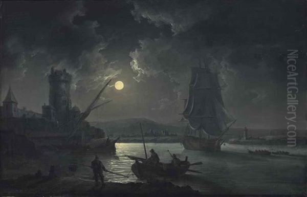 Shipping Under A Full-moon, With Blackrock Castle Beyond - view 1