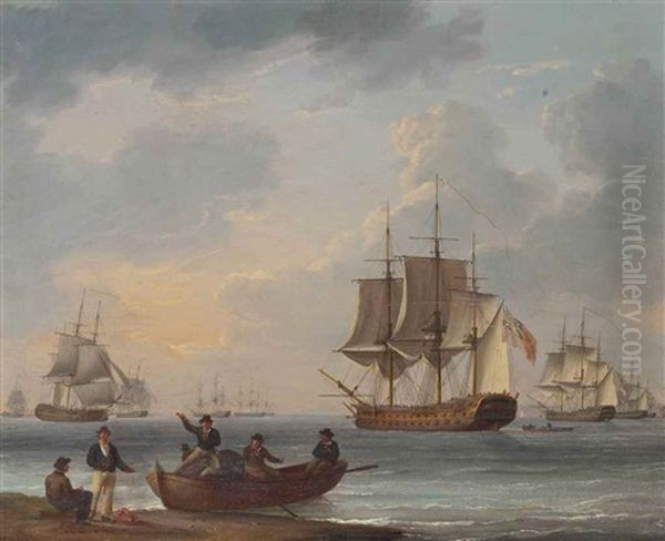 Sailors Pushing Off From Shore To Join The Fleet - view 1
