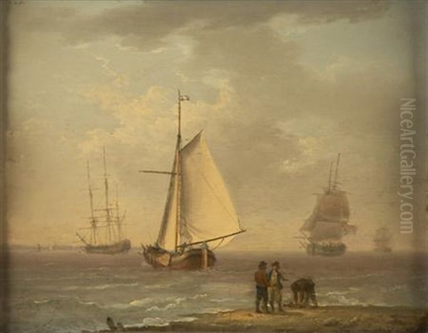 Sailing Vessels Off Shore - view 1