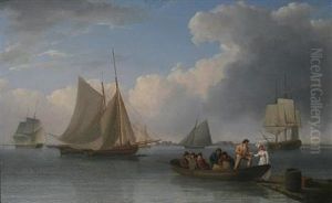 Alighting From The Ferry On A Calm Day, A View Of Harwich Beyond