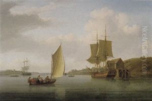 A Collier Brig At Anchor On The Medway by William Anderson
