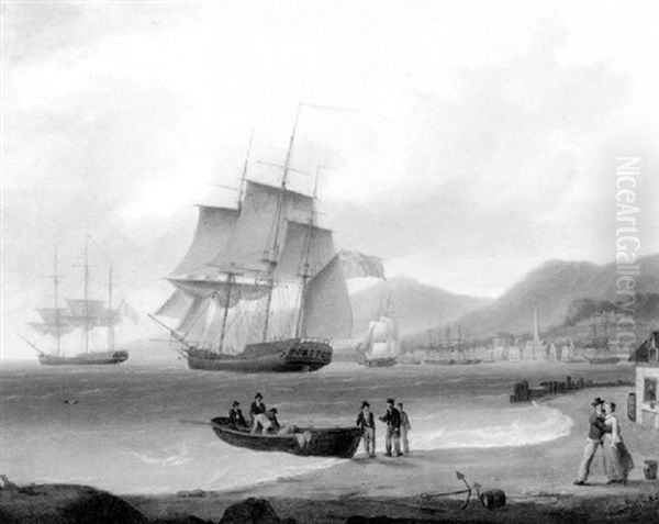 Merchant Ships Under Sail - view 1
