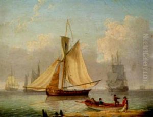 A Gaff Rigged Armed Cutter And Other Shipping A Gaff Rigged Armed Cutter And Other Shipping