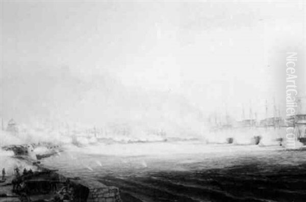 Naval Bombardment Of French Fortress - view 1