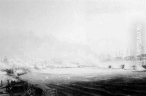Naval Bombardment Of French Fortress by William Anderson