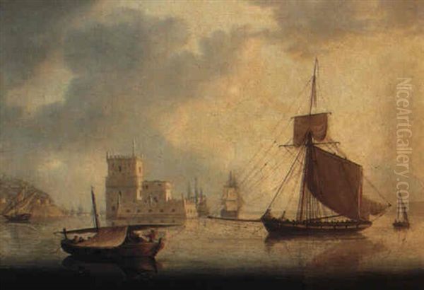 Naval Cutter By Belem Tower At The Mouth Of The Tagus - view 1