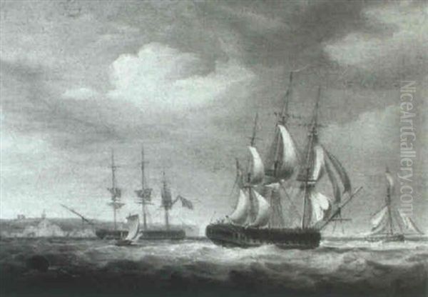 Frigate Leaving Dover - Fresh Breeze - view 1