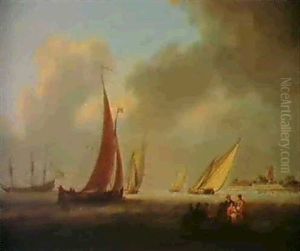 Fishing Boats Off The Dutch Coast by William Anderson