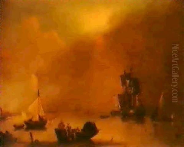 British Man Of War At Anchor - view 1