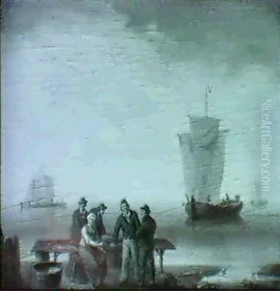 Fisherfolk Selling Their Catch By The Shore - view 1