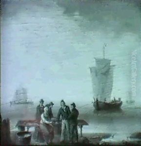 Fisherfolk Selling Their Catch By The Shore