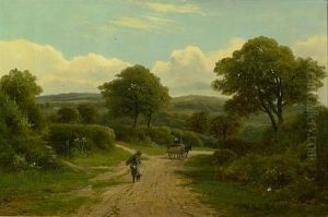 A Rustic Landscape With Figures On A Path by William (Will.) Anderson