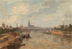 Mainansicht Mit Blick Auf Frankfurt