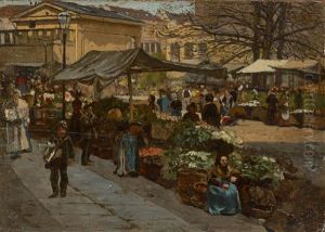 Markt Auf Dem Leipziger Platz In Berlin