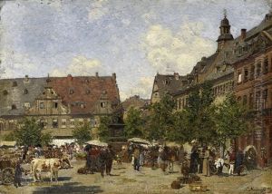 Marktplatz (in Weimar?) by Paul Andorff
