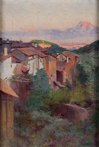 Paisaje Con Casas by Angel (Maria Isidro Rodriguez) Andrade Blazquez
