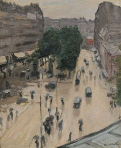 Place Pigalle, Pluie by Albert Andre