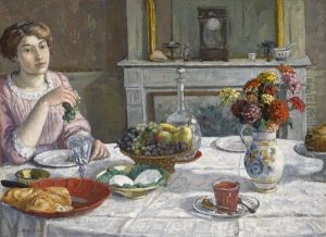Femme Mangeant Du Raisin by Albert Andre