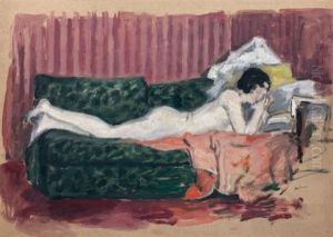 Nu Au Sofa Vert by Albert Andre