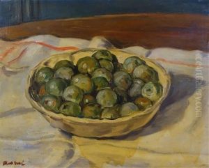 Nature Morte A La Corbeille De Prunes by Albert Andre
