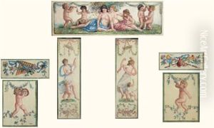 Allegories, Fleurs Et Instruments De Musique (7 Works, Various Sizes) by Albert Andre