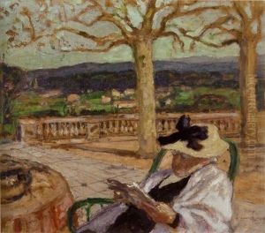 Femme Lisant A La Terrrasse (mme Frantz Jourdain) by Albert Andre