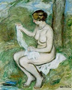 Femme Nue Assise Au Bain