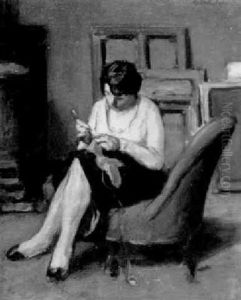 Seated Woman Knitting