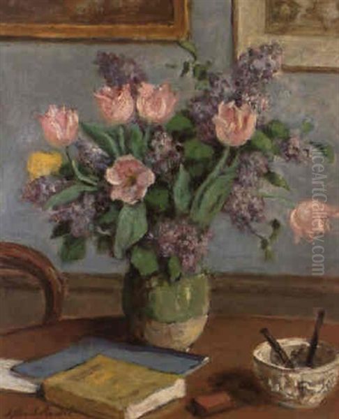 Bouquet De Lilas Et Tulipes - view 1