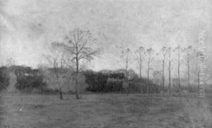 Herbstliche Landschaft Mit Waldstuck Bei Dammerung by Charles Hippolyte Andre