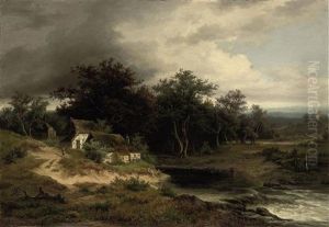 Children Fishing In A Pond Children Fishing In A Pond