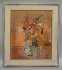 Still Life Of Flowers by Lucien Abrams