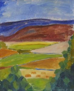 Landskap Med Nyslaget Ho by Folke Andreasson