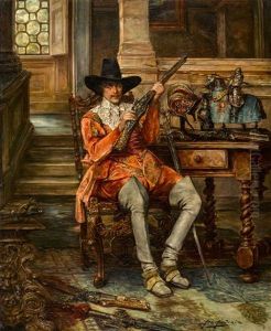 Kavalier In Interieur (in Der Waffen-wunderkammer)