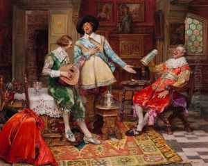 Cavalier Figures In An Interior