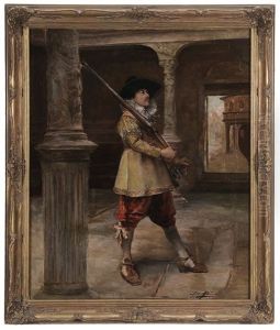 Cavalier With Gun In A Castle Interior