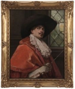 Portrail Of A Cavalier Holding A Sword