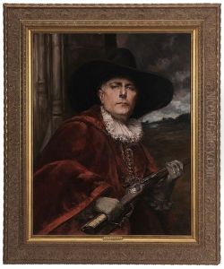 Portrait Of A Cavalier Holding A Gun In A Doorway
