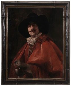 Cavalier Holding A Sword And Wearing A Red Cape