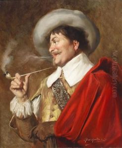 A Cavalier Smoking A Pipe